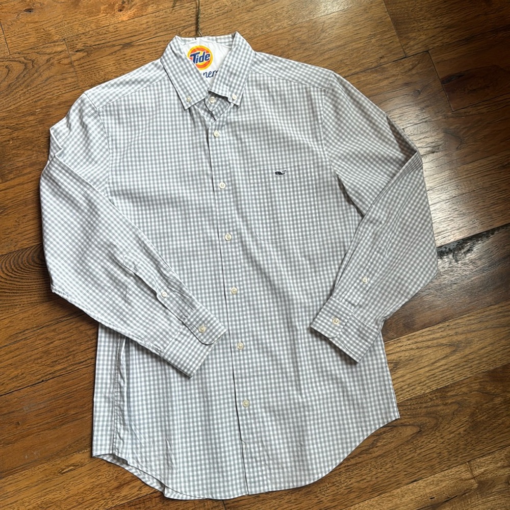 Vineyard vines classic fit Tucker Shirt- gray check